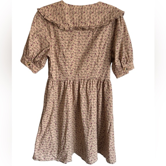 English Factory Statement Collared Mini Dress in Brown Floral - Picture 7 of 7